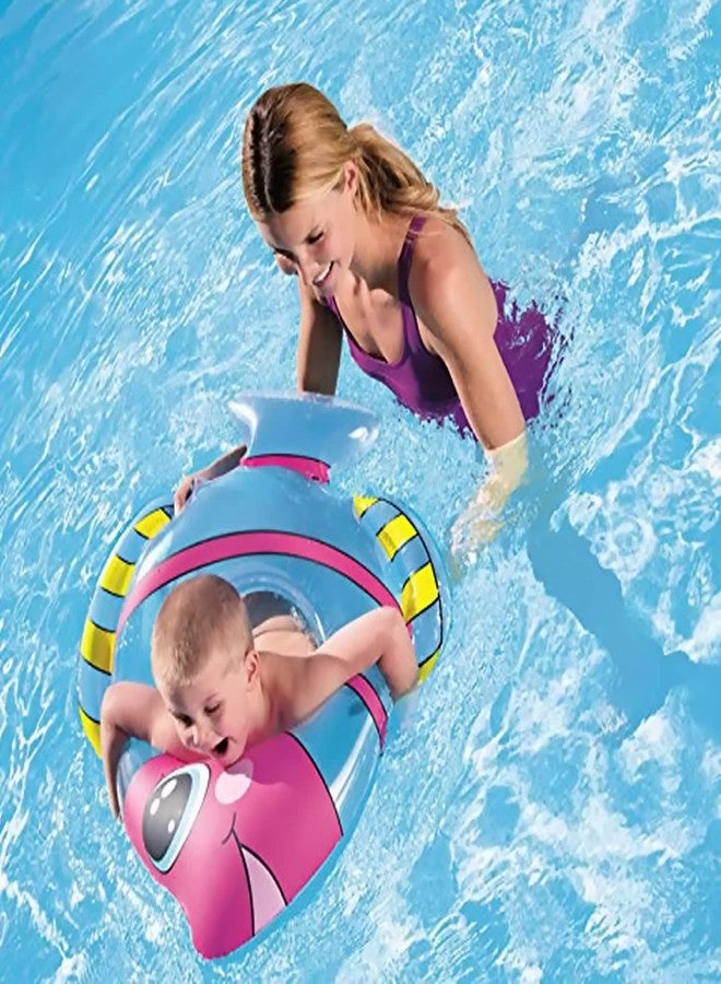 AASA Pool Party Swimming Ring Swim Tube for Kids Inflatable Swim Ring Raft for Girls and Boys (Fish Swimming Ring) - Image 1